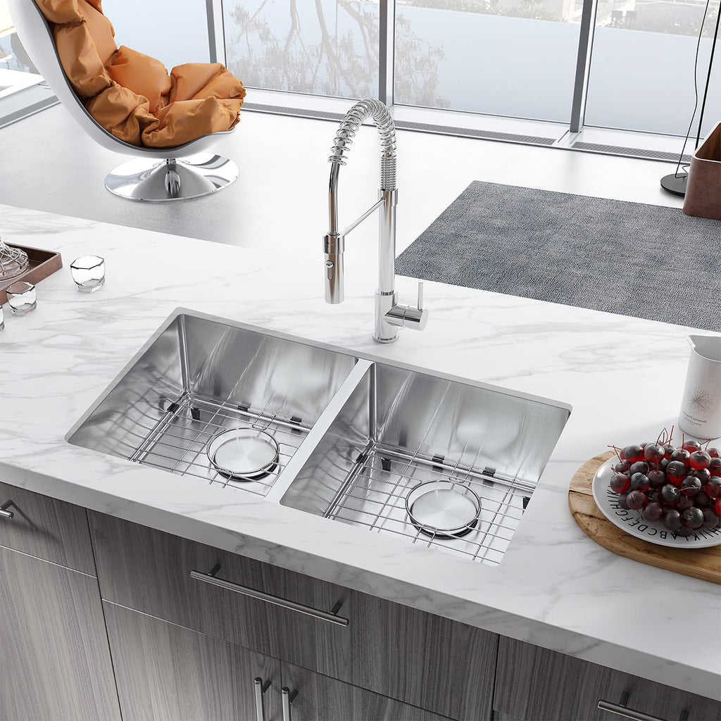 32 Inch Double Bowls Brushed Undermount Kitchen Sink