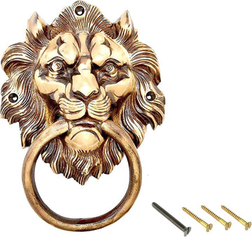Lion Mouth Metal Door Knocker Yellow
