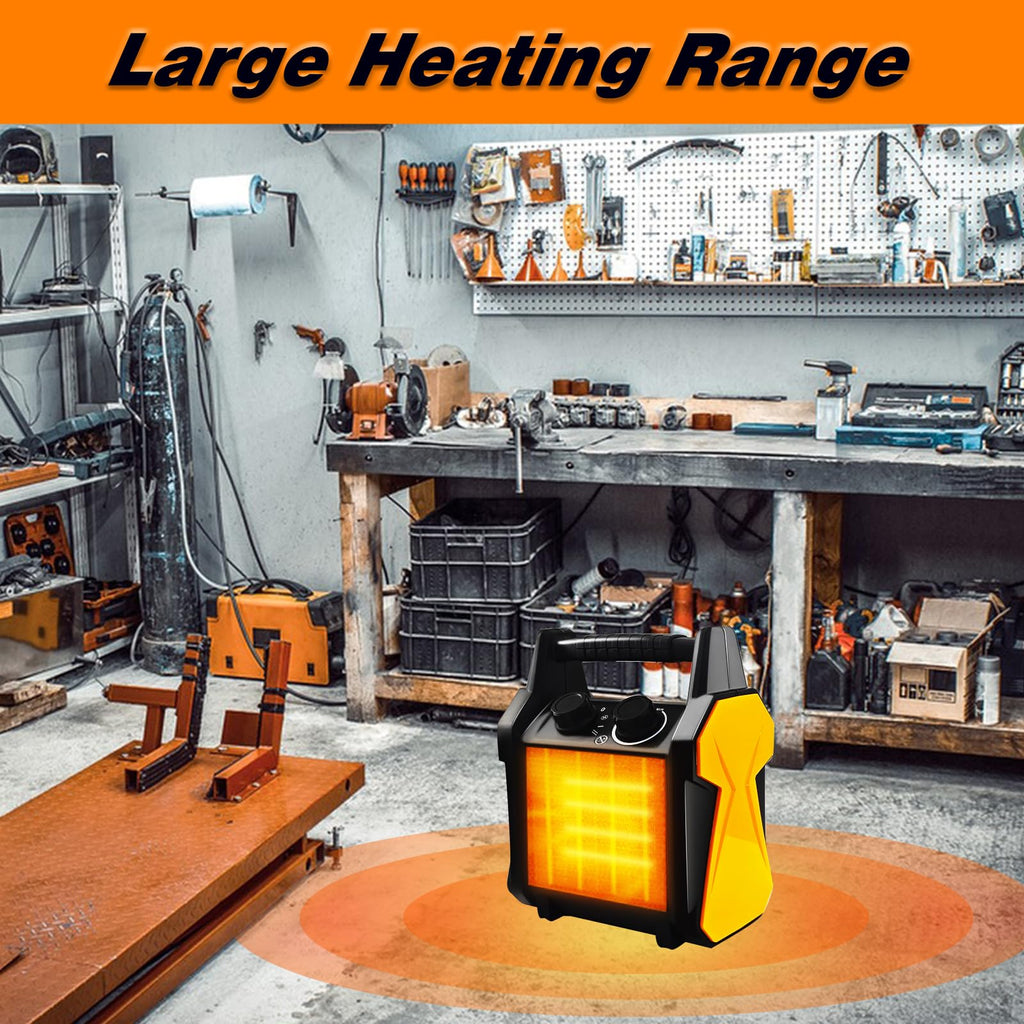 Outdoor Heater, 1500W Patio Heater for Garage, Portable Electric Space Heaters with Overheat Tip-Over Protection, PTC