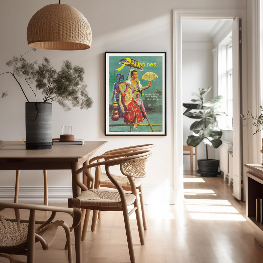 Master Vintage Travel Poster - Retro Philippines Print - Southern Philippines Folk Dancer Art - Great Gift for Him