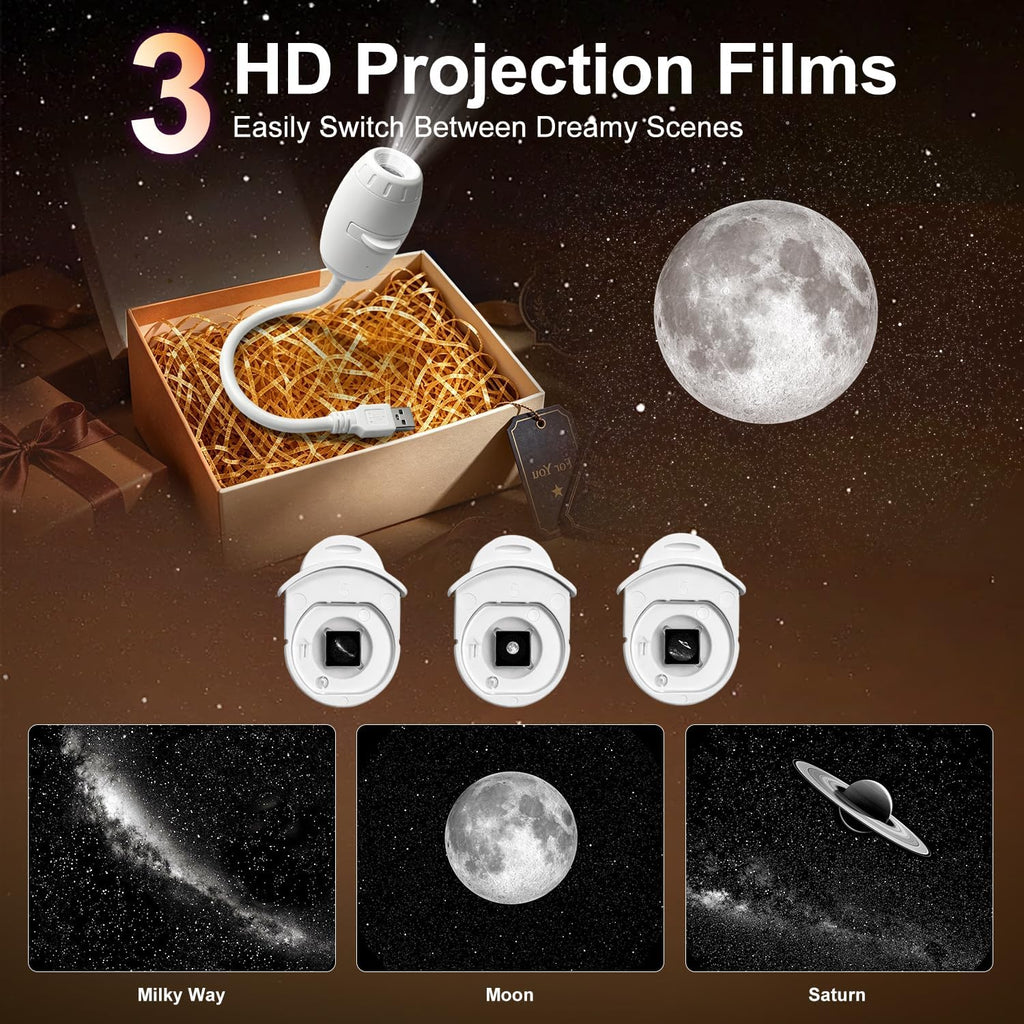 Galaxy Projector Night Light, in-1 USB Starry Sky Lamp, Kids Gift