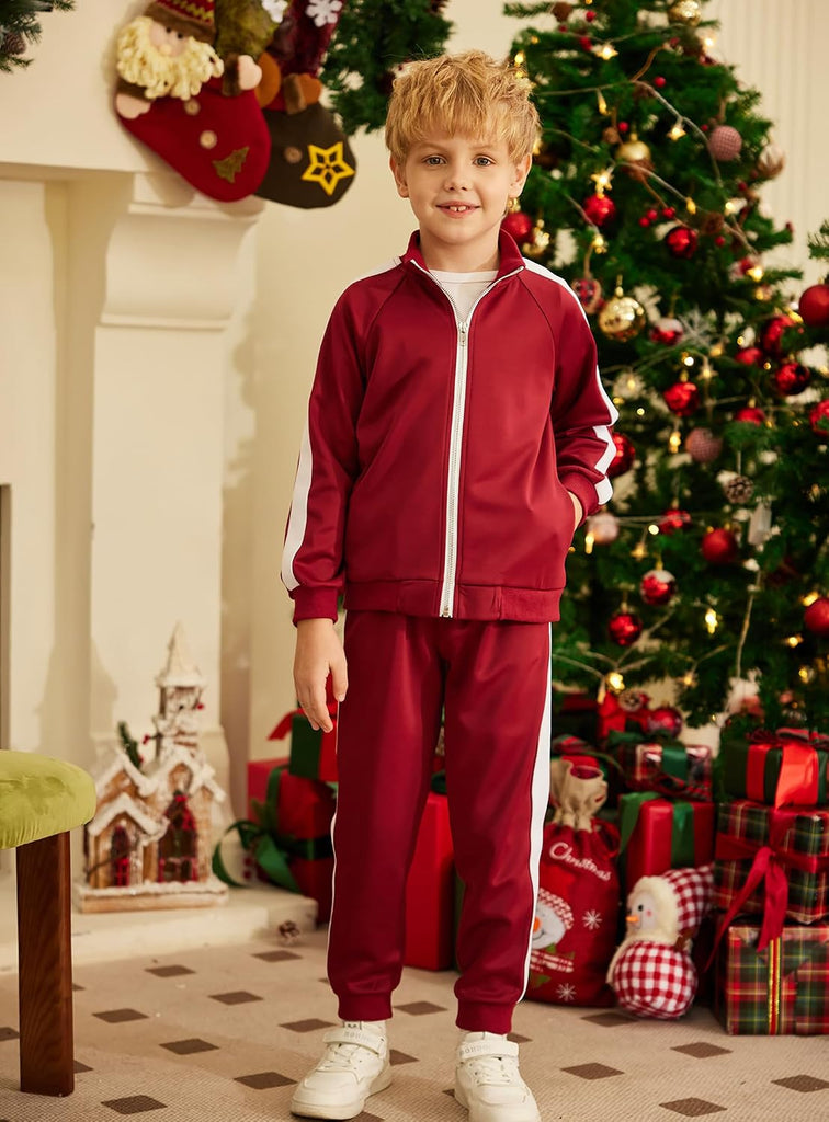 Boys Tracksuits Full Zip Jogging Sweatsuit Athletic Sports Set
