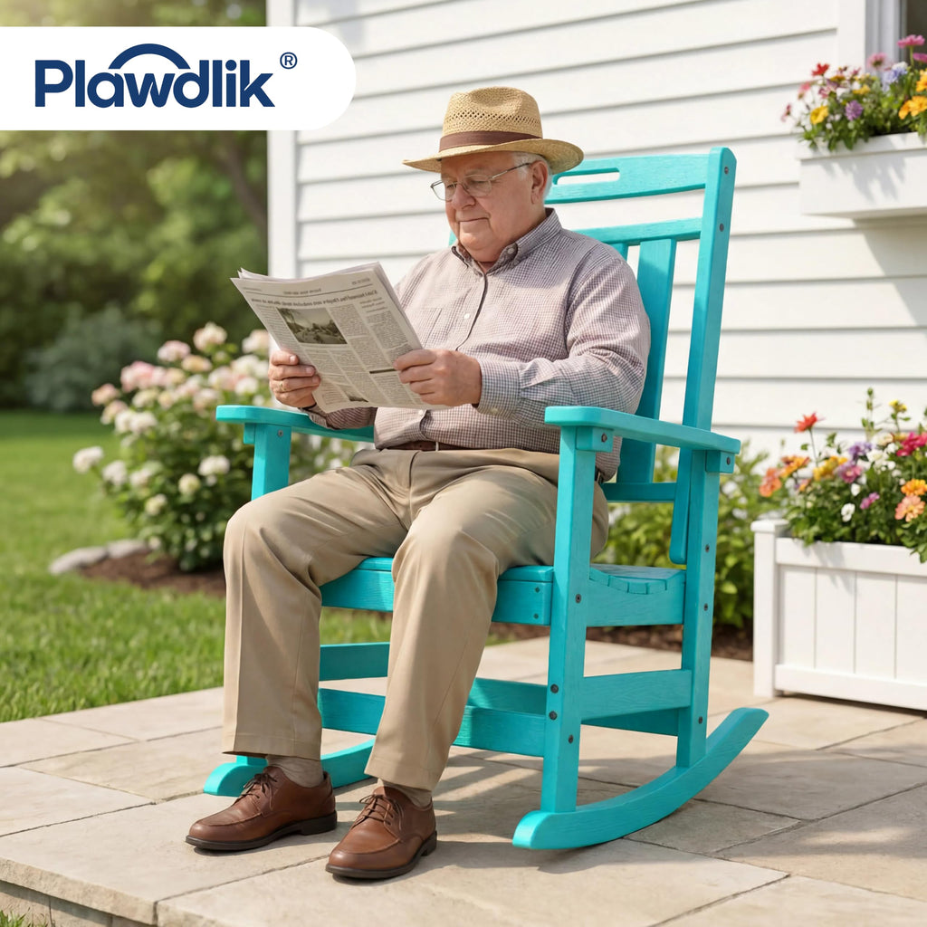 Oversized Outdoor Rocking Chair, All-Weather Patio Rocker, Aruba