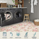 Floral Washable Rugs 9x12, Large Area Rugs 9x12 Living Room,Soft Non-Slip Thin Vintage Boho Bedroom 