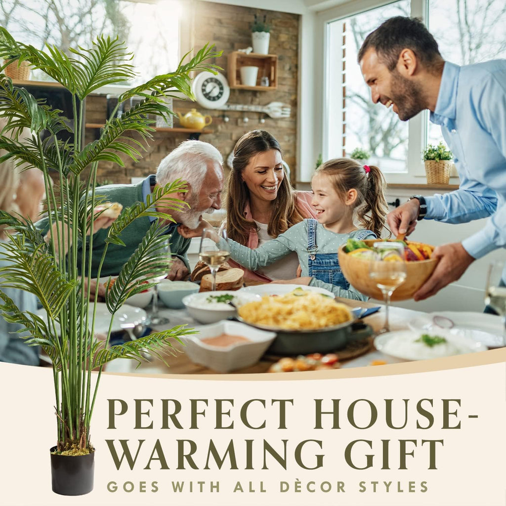 Artificial Palm Tree, Faux Plants Decor Indoor 6 Feet, Fake Plants Tall, Artificial Palm Plant & Large Plants Decor