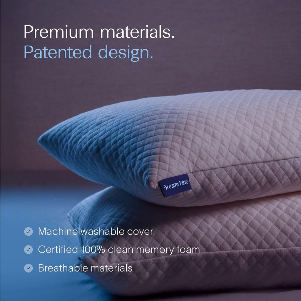 Signature Adjustable Shredded Memory Foam Pillow Queen | CertiPUR-US Certified | Bamboo Rayon Cover | Side Back