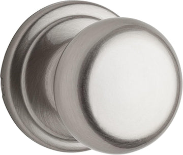 Hancock Interior Passage Door Knob, Handle For Closet and Hallway Doors, Non-Locking Doorknob in Satin Nickel, with