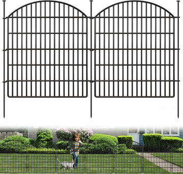 10 Panels Garden Fence Animal Barrier, 33 in(H) X 24 ft(L) Dog Fence Outdoor for Yard Rustproof No Dig Fencing