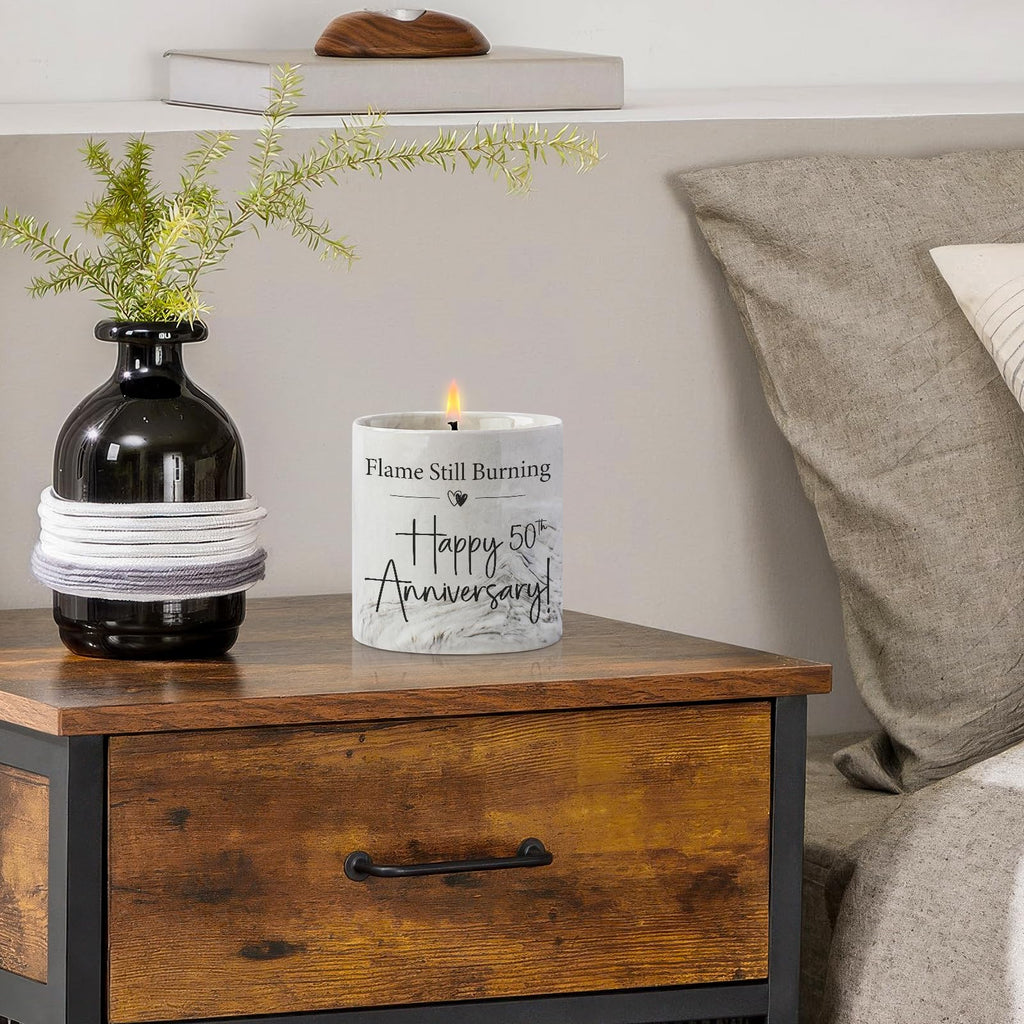 50th Anniversary Candle - 50th Wedding Anniversary Present for Couple & Parents, 50 Year Aniversario Gifts for Men