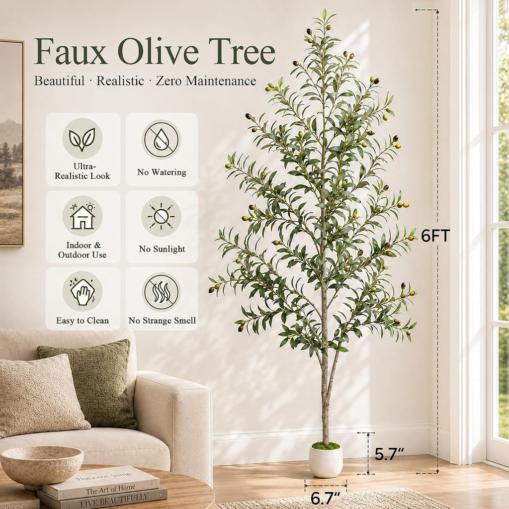 6FT Faux Olive Tree, Lifelike