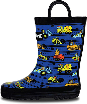 Rain Boots with Easy-On Handles in Fun Patterns for Boys and Girls