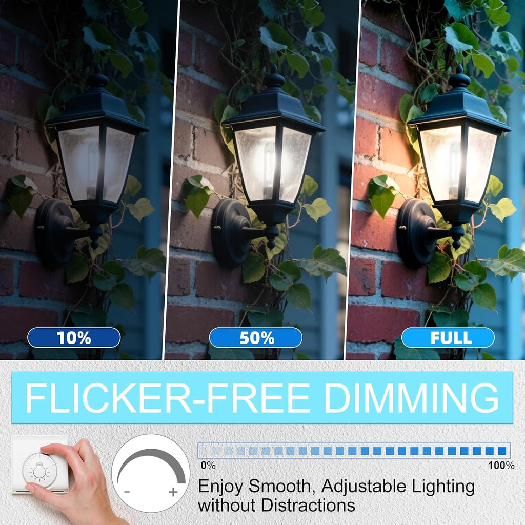 Tubular LED Edison Bulb 4000K Neutral White Dimmable, E26 LED Light Bulbs