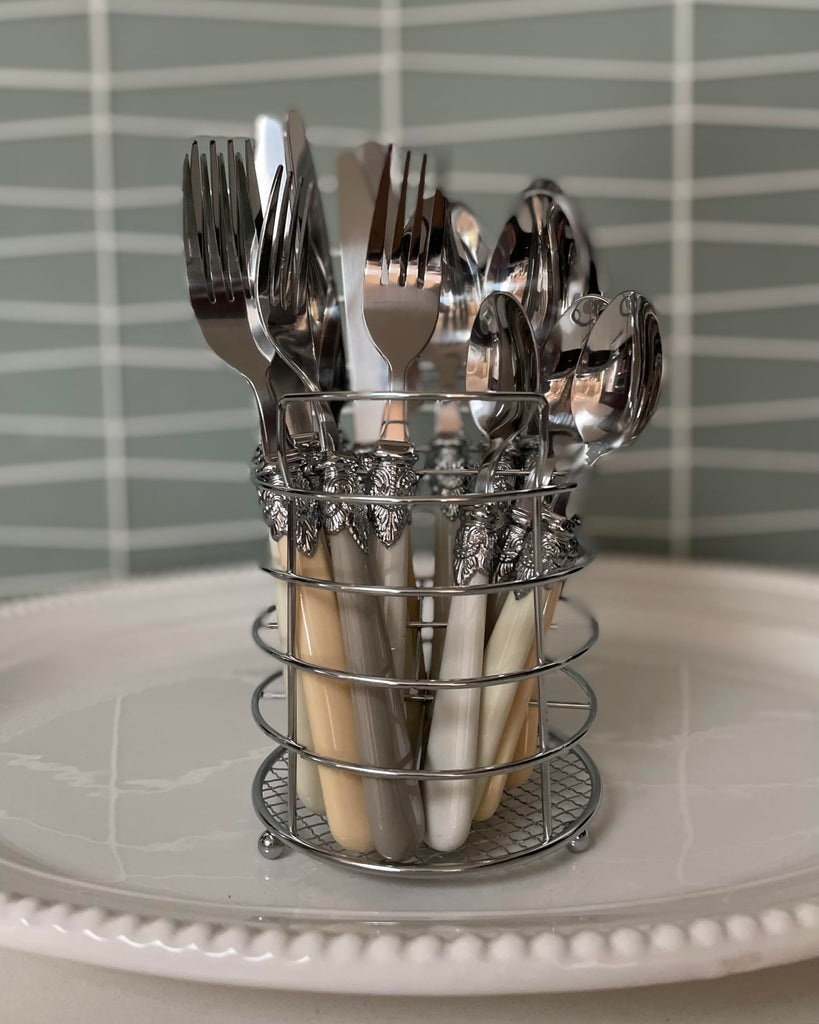 Baroque Bone Mix & Match Stainless Steel Flatware Collection, Set of 16