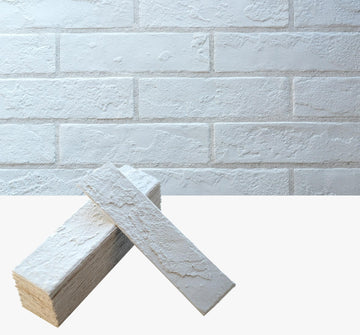 White Faux Brick Wall Tiles, 3D Thin Brick Veneers for Indoor Outdoor Wall Decoration, for TV Background, Bedroom