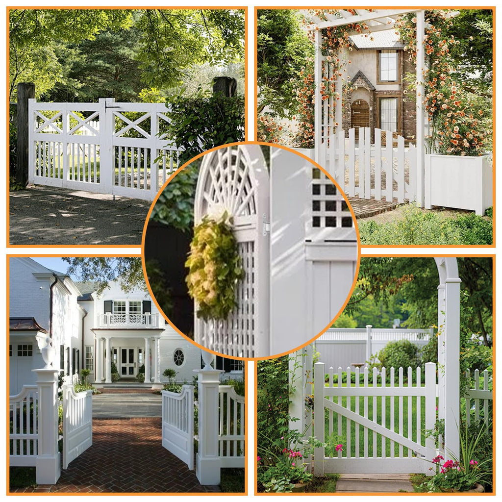 2 Set Heavy Duty Gate Hinges, Wall Mount Gate Hinges 5/8'' Pin Fence Post Hinge Set for Wooden or Concrete Fence Gate