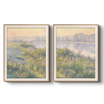 Framed Impressionist River Meadow Flora Wall Art Set, 16×20 Inch