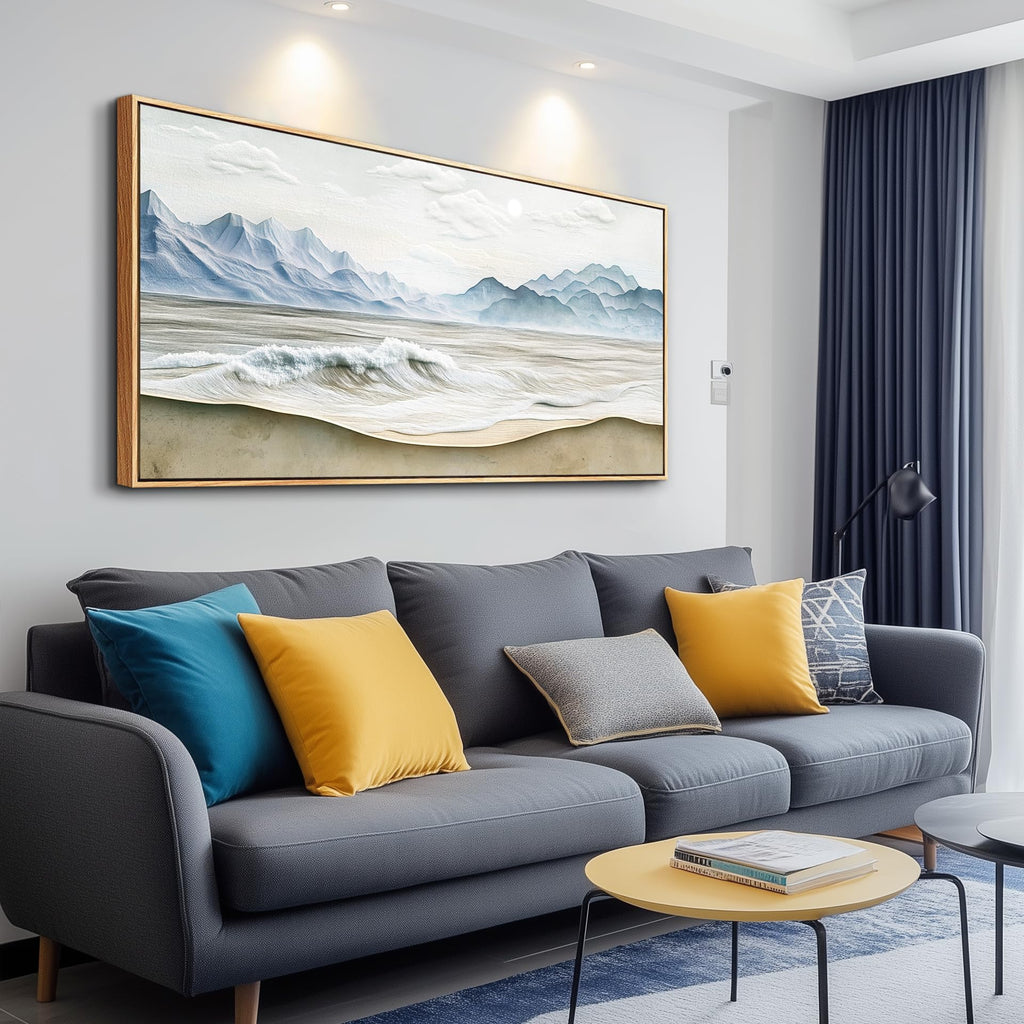 Beach Pictures Wall Art, Large Canavs Wall Art, Ocean Wall Decor Living Room, Farmhouse Landscape Painting, Mountain Wall
