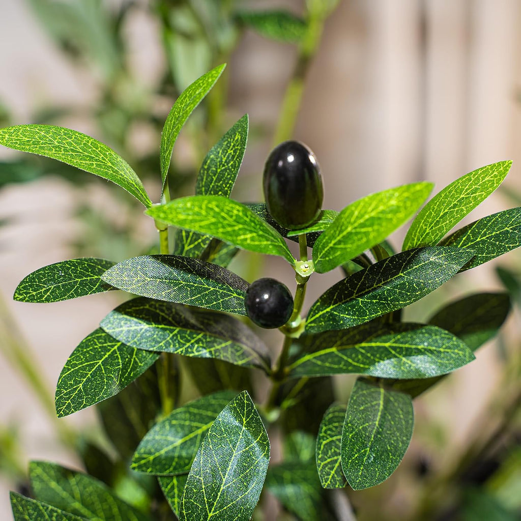 6ft Faux Olive Tree, Artificial Olive Tree Indoor, High Imitation Silk Plant Fake Olive Tree with Realistic Leaves