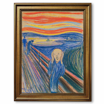 Gold Framed The Scream by Edvard Munch Abstract Poster Wall Art Vintage Classic Famous Oil Paintings Reproduction