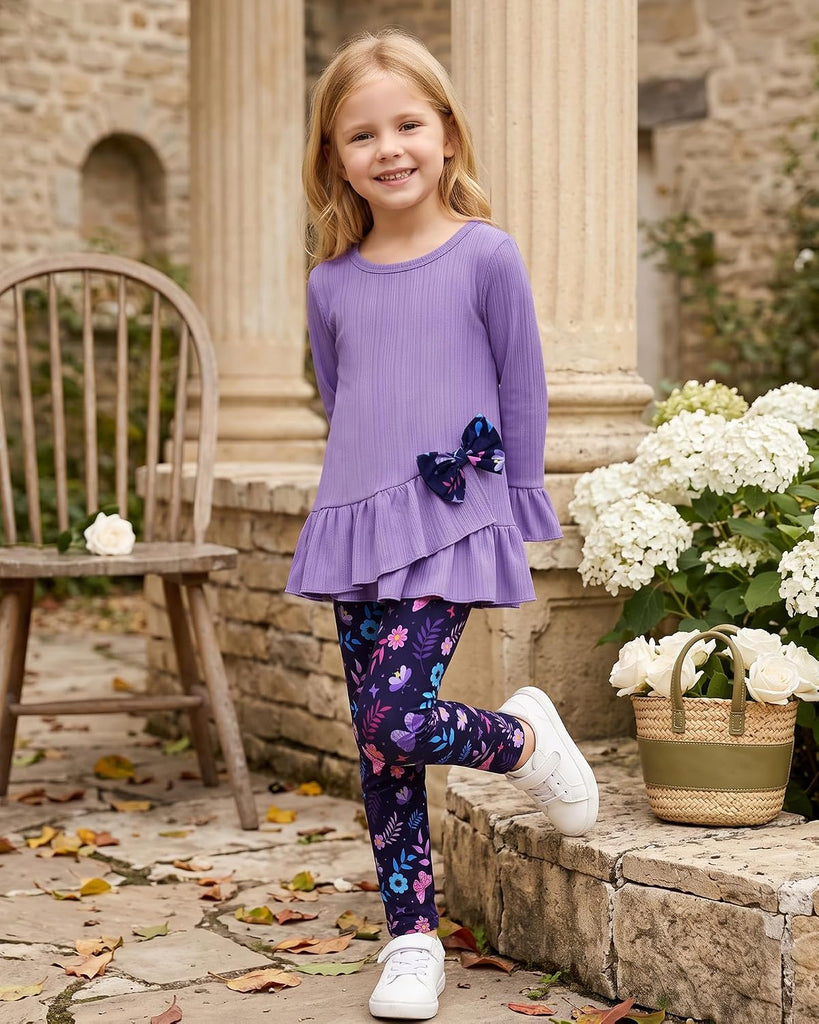 Toddler Girl Clothes Girls Fall Outfits Ruffle Top Floral Pants