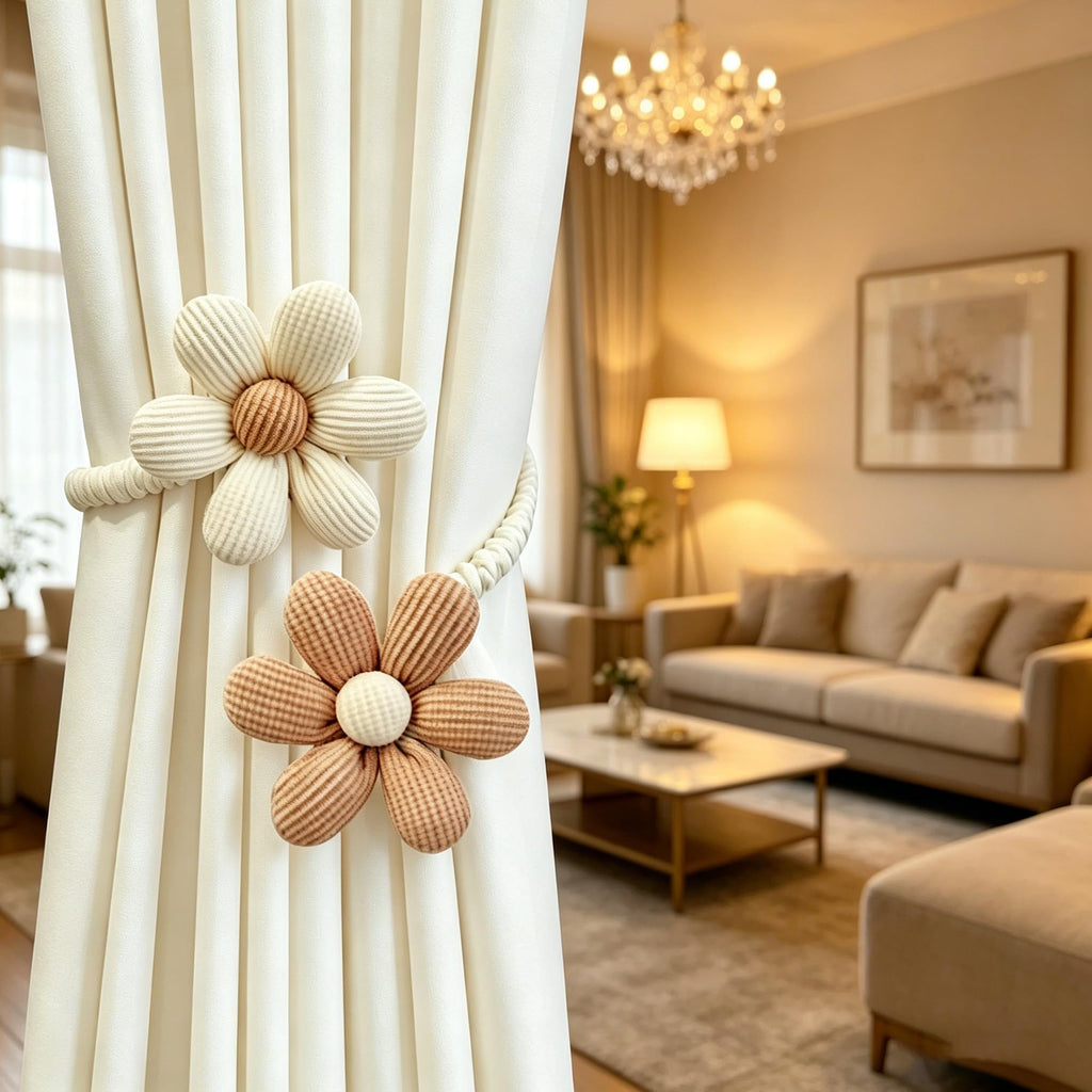 Curtain Tiebacks for Curtains 2 Pack, Decorative Curtain Holdbacks for Drapes, Handmade Tie Backs No Drilling Bedroom