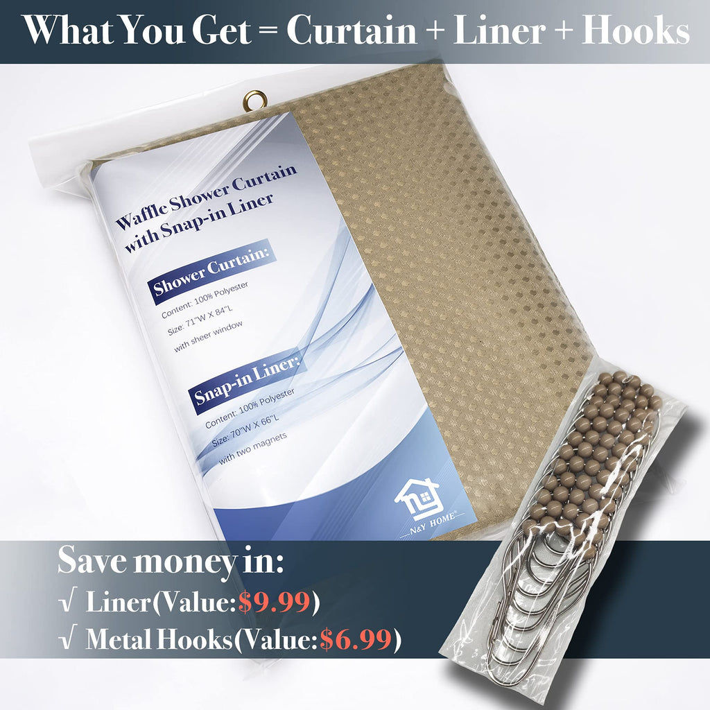 Extra Long Waffle with Snap Liner 71x84, Linen