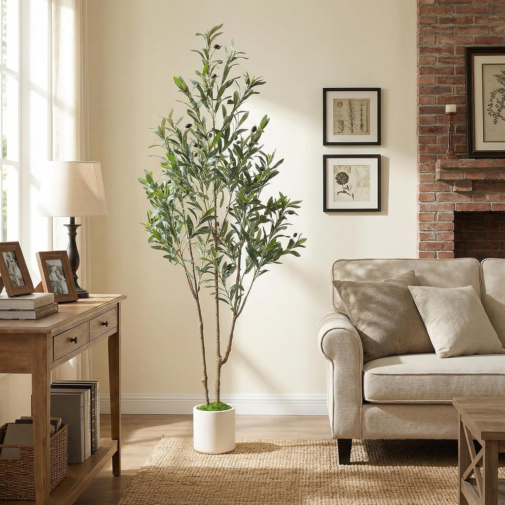 5ft Artificial Olive Tree with Green Moss