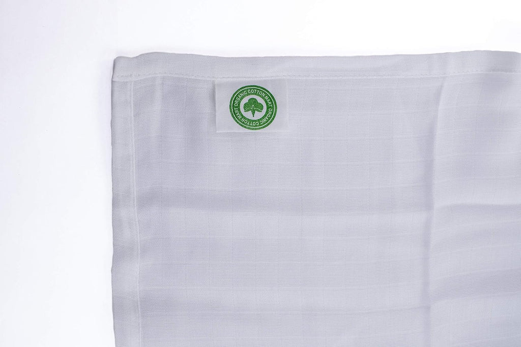 Cotton White Swaddle Blankets - 4 Piece Set of Organic Gauze Muslin Swaddle Blankets - Breathable and Multi-Purpose