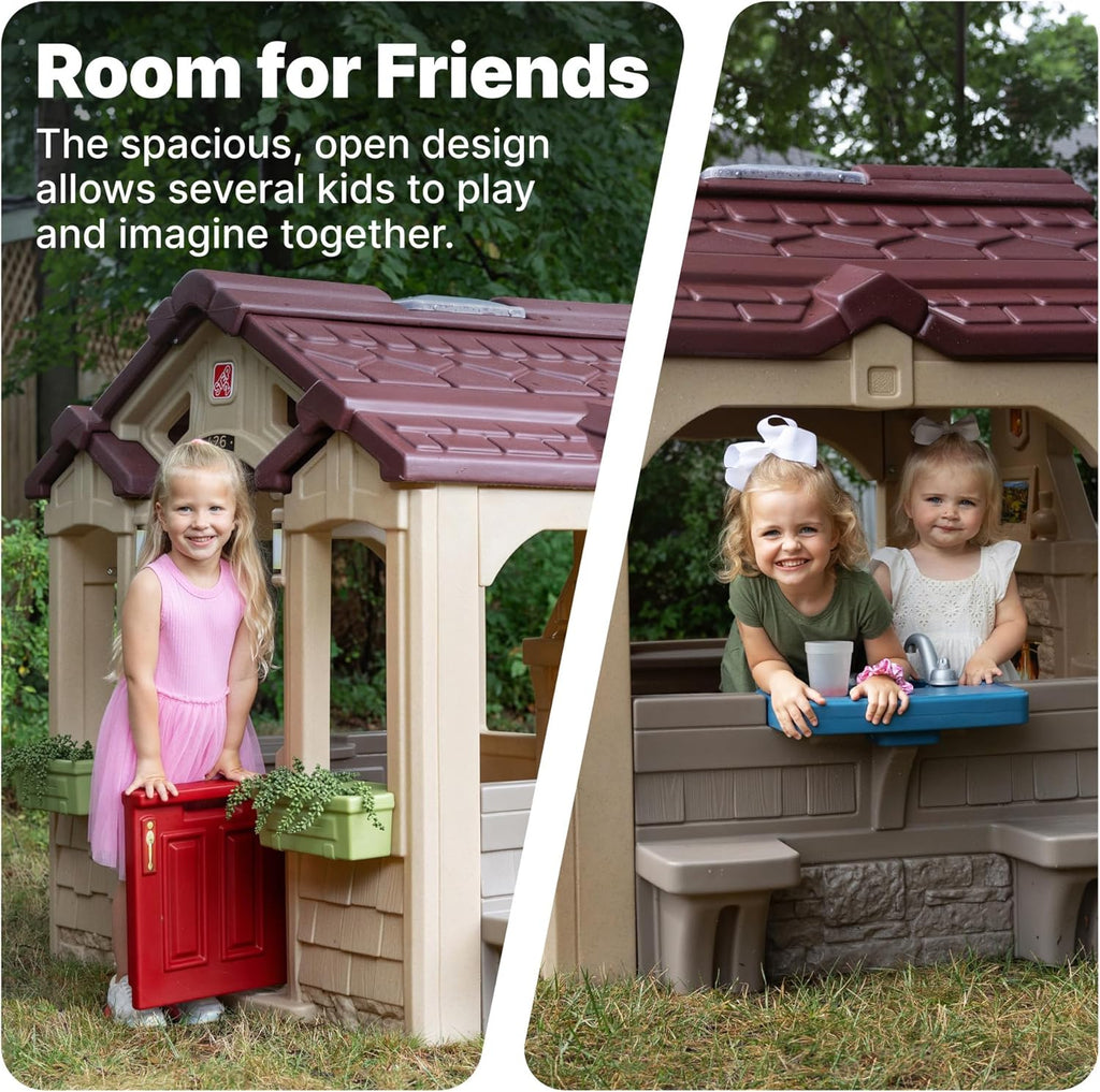 Charming Cottage Kids Playhouse, Indoor and Outdoor Clubhouse Playset, Interactive Sounds, Toddlers 2+ Years Old