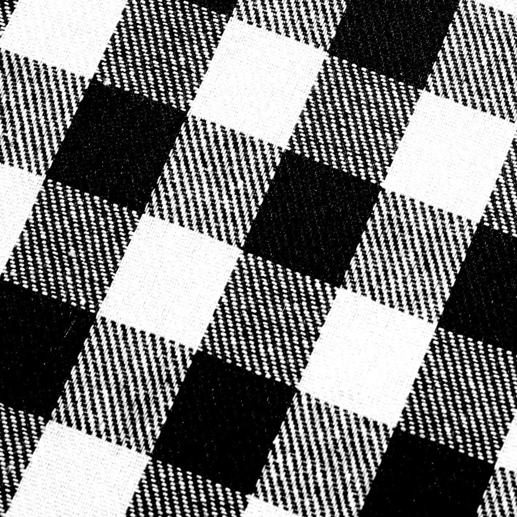Buffalo Plaid Fabric 56x36 in Cotton Christmas Decoration, White-Black