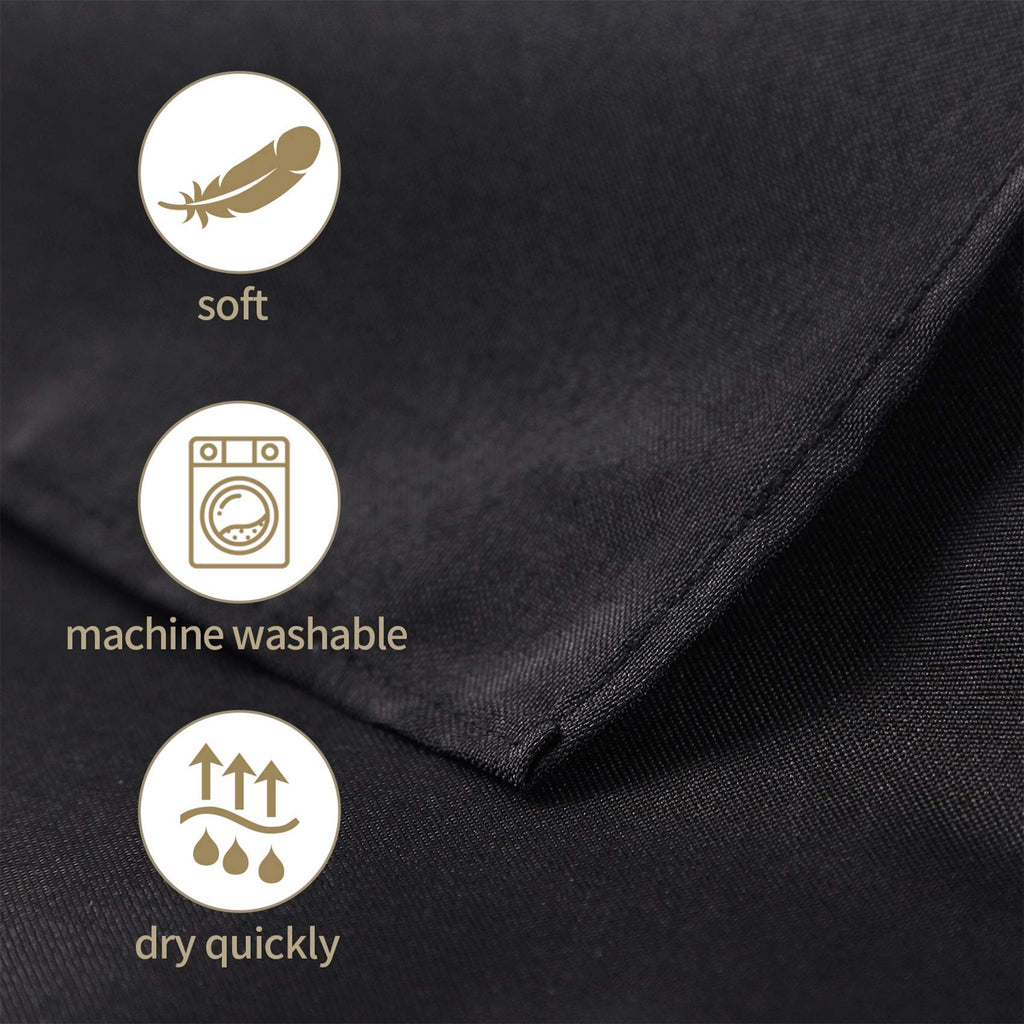 12pack 70 Inch Black Round Tablecloth in Polyester Fabric for Wedding/Banquet/Restaurant/Parties