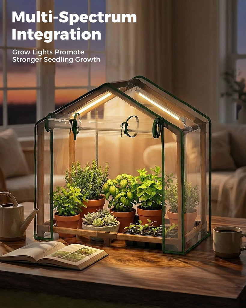 Mini Greenhouse Indoor Desktop with Lights
