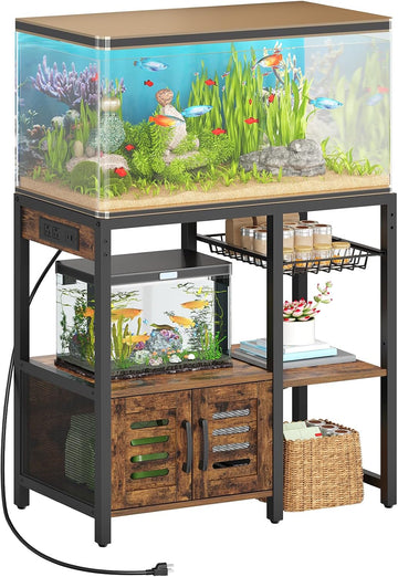 20 Gallon Aquarium Stand, Fish Tank Stand with Charging Station