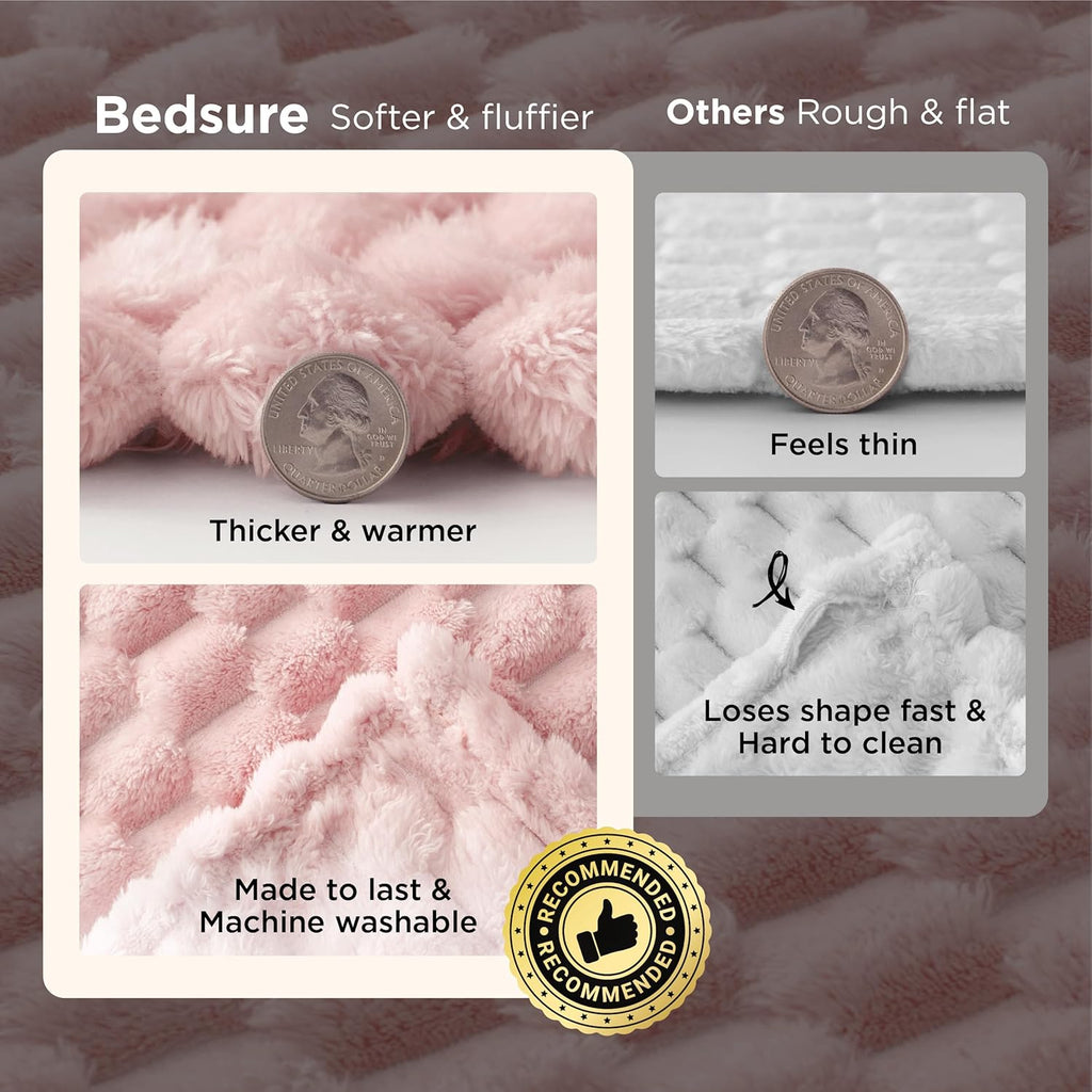 Pink Throw Blanket, GentleSoft Cute Fleece Soft Cozy Gifts for Women Girls, 50x60 Inches