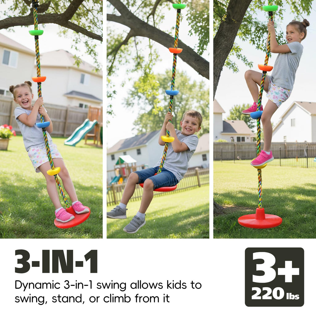 Rope Swing for Tree Climbing Rope for Kids Tree Swing for Kids Swing-Red