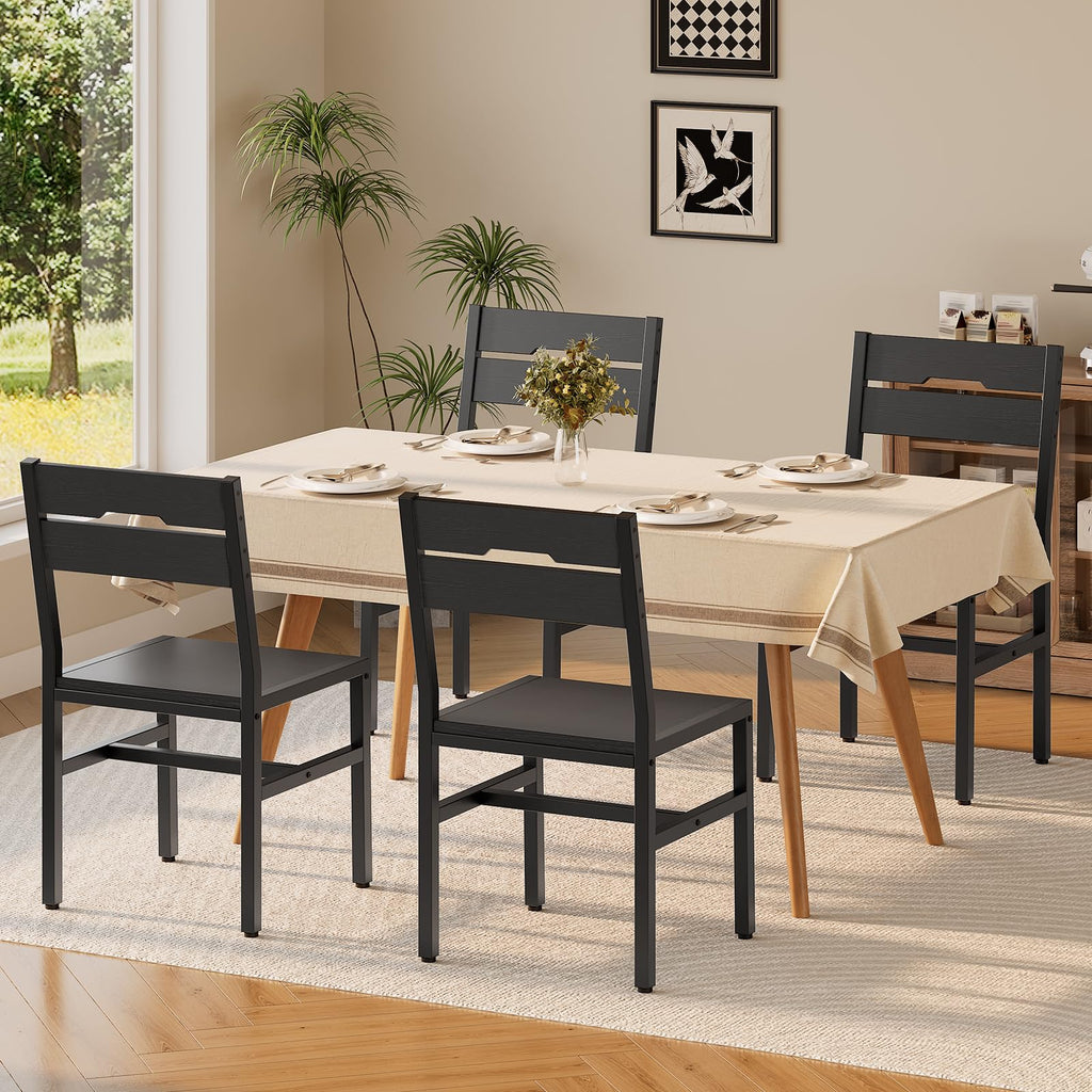 Black Set of 4, Kitchen Chairs Set of 4