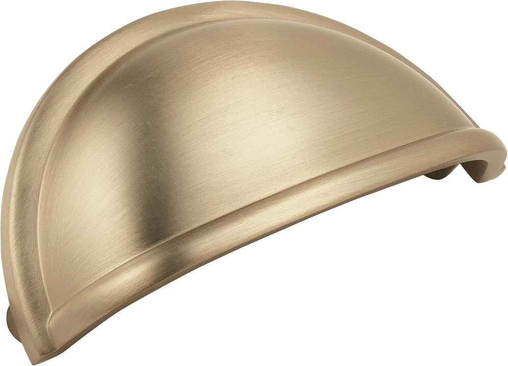 Corp Cup Pulls 3 inch (76 mm) Center-to-Center Golden Champagne Cabinet Cup Pull - 10 Pack