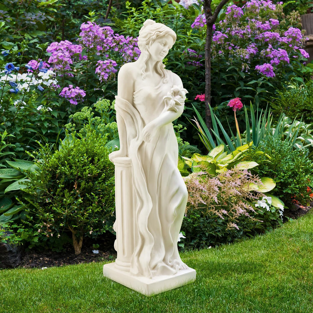 51" Nymph Garden Statue, Roman Goddess Sculpture for Outdoor Decor