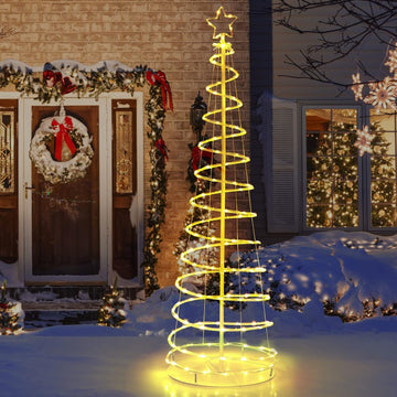 6 FT Lighted Spiral Christmas Tree with 135 LED Lights