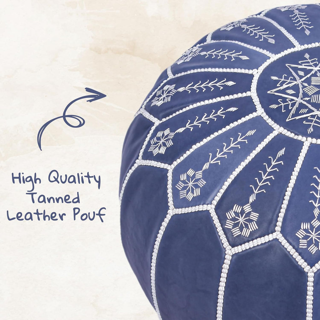 Ottoman Pouf - Stuffed, Foot Stool Ottoman Pouf, Luxury Floor Pouf , Ottoman Pouf Cover, Moroccan Pouf, Genuine
