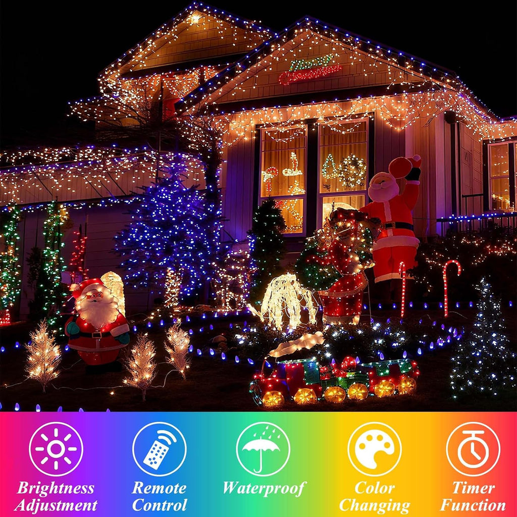204 LED Christmas Net Lights Outdoor Connectable, 9.8FT x 6.6FT
