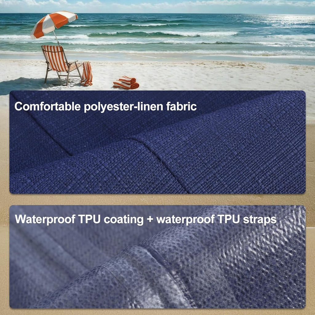 Outdoor Lounge Chair Cushion 72x21x3 in | Waterproof & Fade Resistant, Removable Cover, 6 Straps & Hidden Zipper
