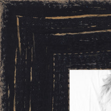 24x36 Inch Black Picture Frame, This 1.5" Custom Wood Poster Frame is Weathered Barnwood Style in Black, for Your Art