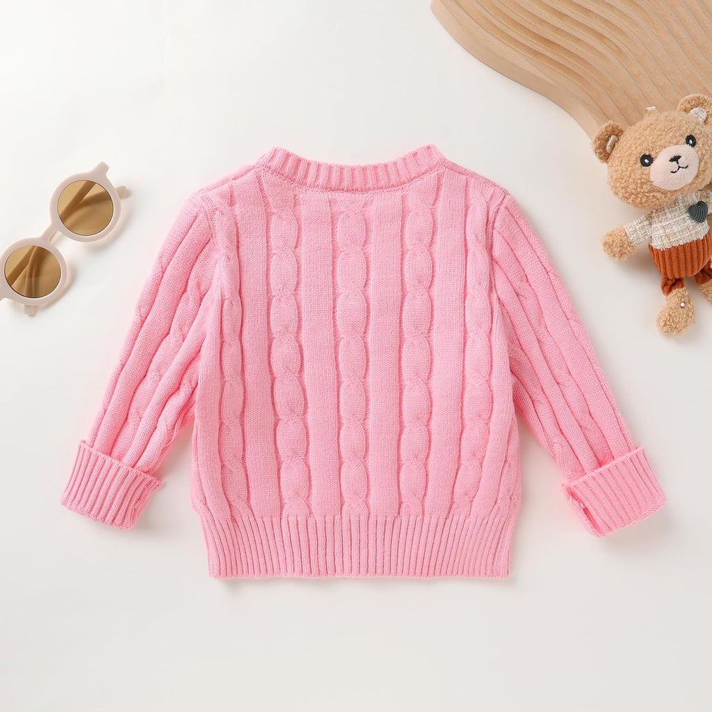 Toddler Girl Boy Sweater Baby Knit Sweaters V-neck Fall Winter Clothes