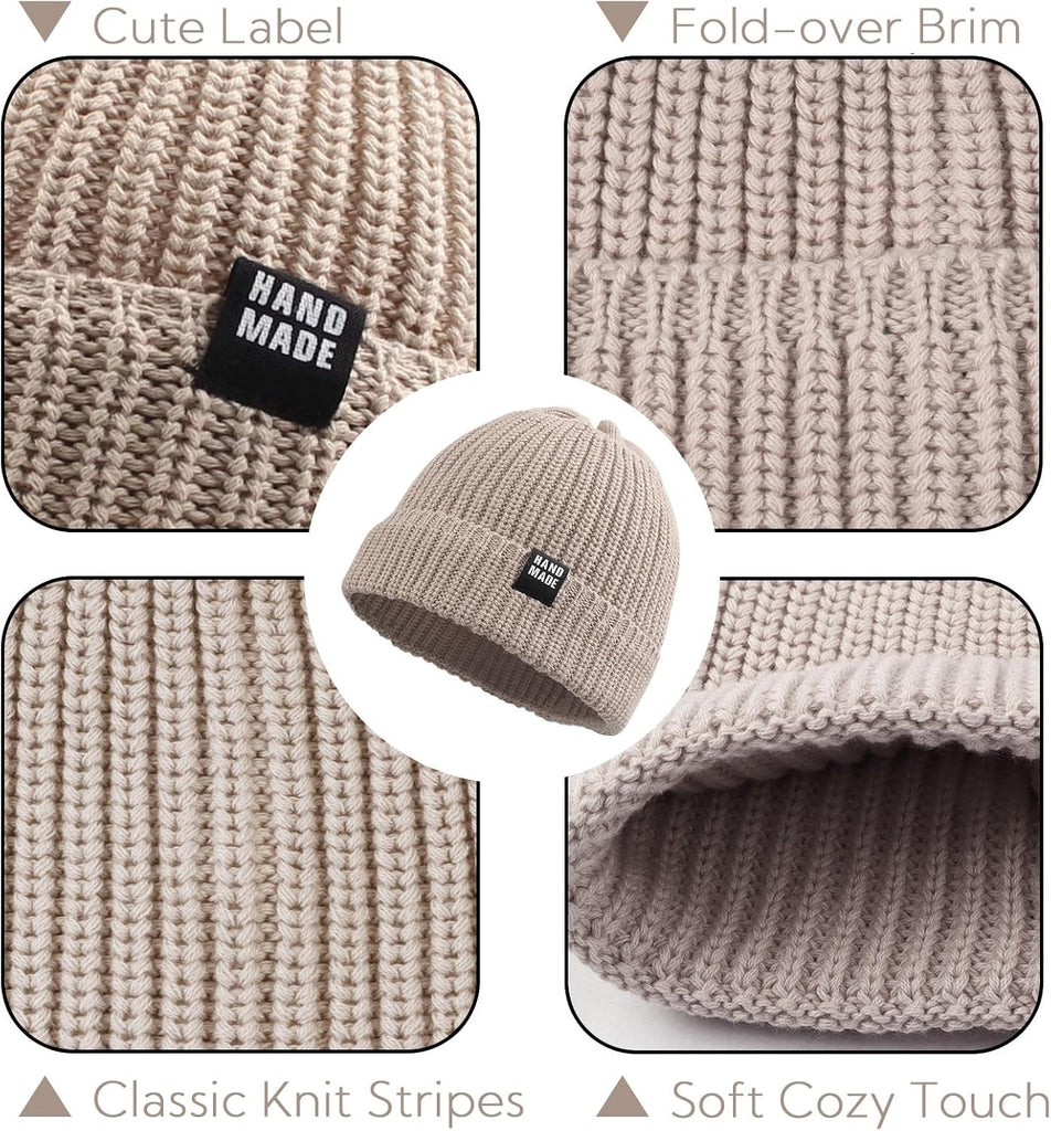 Simple Knitted Baby Beanie Hip-Hop Boy Winter Hat Kid Bonnet Girl