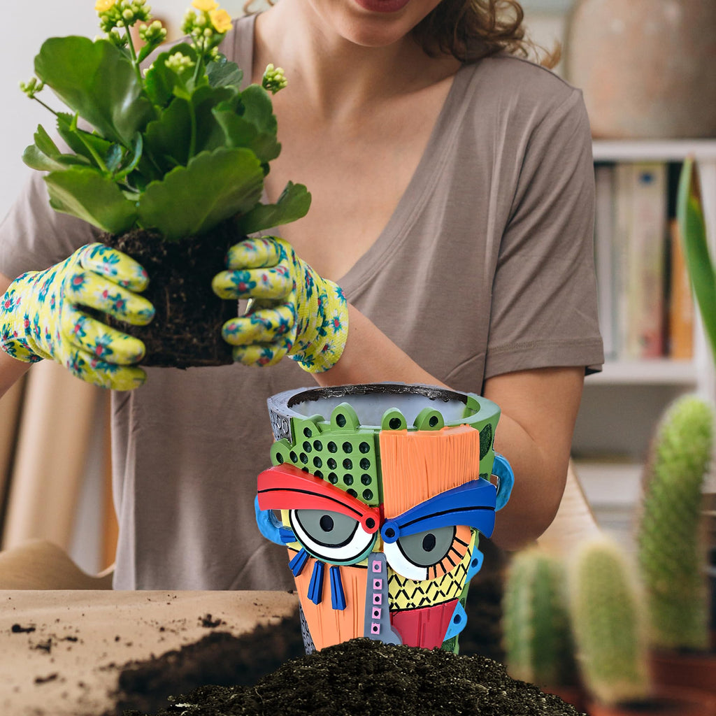 Abstract Face Planter Pots for Indoor Plants & Flowers Deco Gift