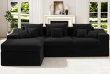 101" Modular Couch Sectionals with Ottoman, Big Comfy Cloud Couches, L Shaped 4 Seat Modular Sectional Sofa