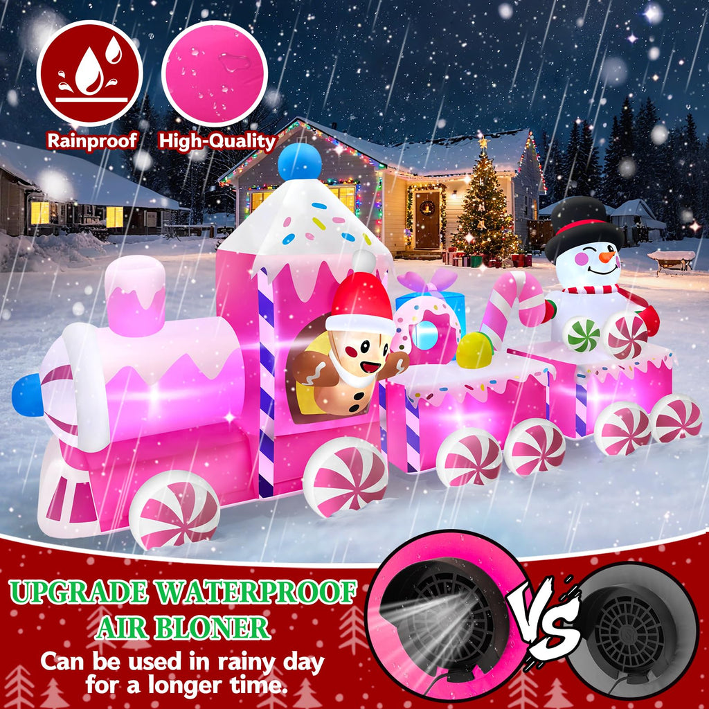 11FT Long Christmas Inflatable Train Outdoor Decoration