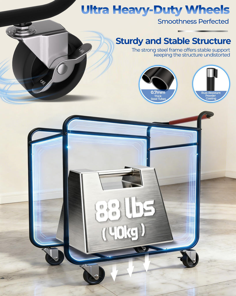 150L Rolling Laundry Hamper, Laundry Basket with Wheels, Black