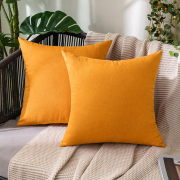 Decorative Outdoor Pillow Covers Fall 20x20 Pumpkin Orange